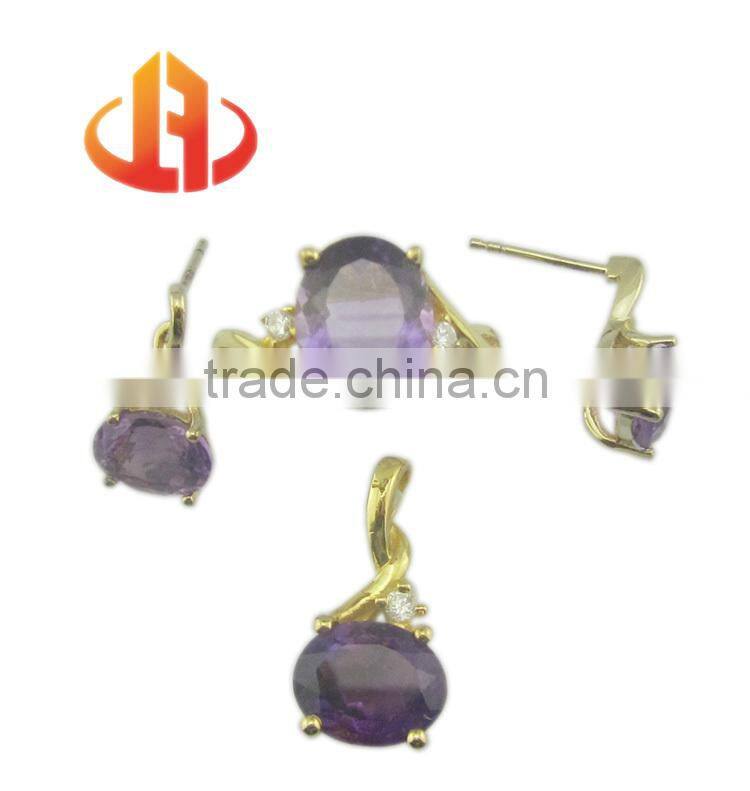 New arrival gold plated handmade silver jewelry set