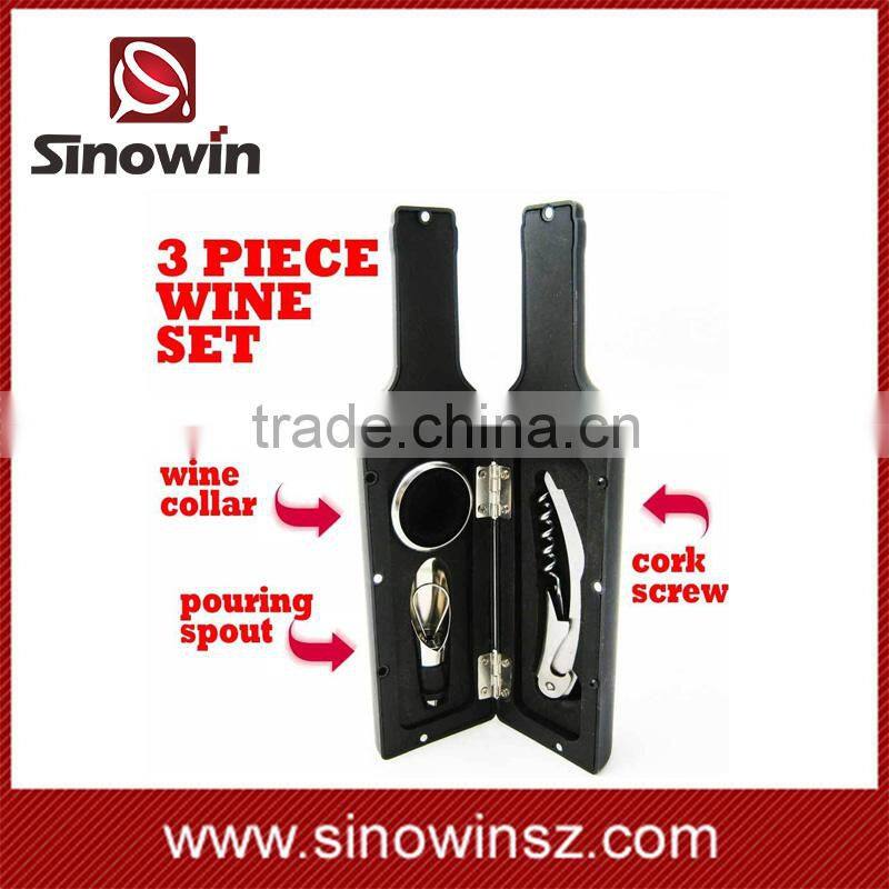 High quality wine bottle opener set bottle gift box three pieces bar tools sets