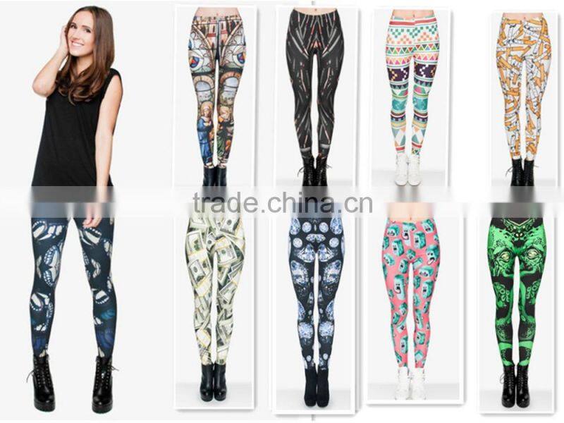 leggings manufacturer capri leggings custom printed new design 92% polyester 8% spandex leggings