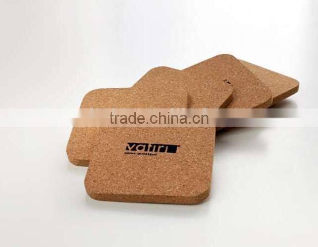 Wholesale guangzhou OEM wooden drink coasters cork coaster tea cup with logo