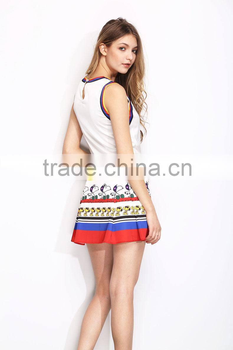 Latest Printed Simple Designs Short Casual Dresses In Stock