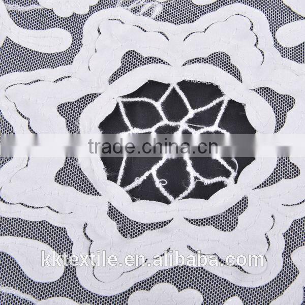 2014 latest high quality mesh bottom satin fabric white fabric #7875