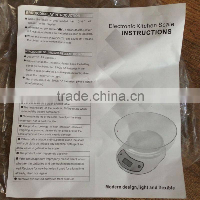 Electronic plastic Kitchen Scale LOT-C04