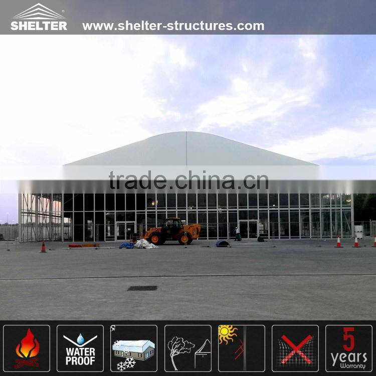 Versatile glass wall arcum roof tent for event