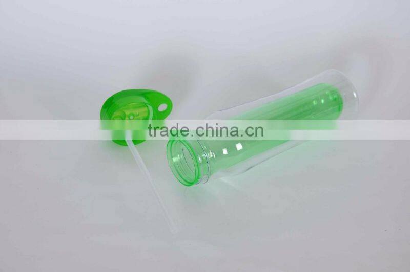 Eco-Friendly Feature plastic Material water bottle, sport water bottle with ice infuser, child water bottle with straw