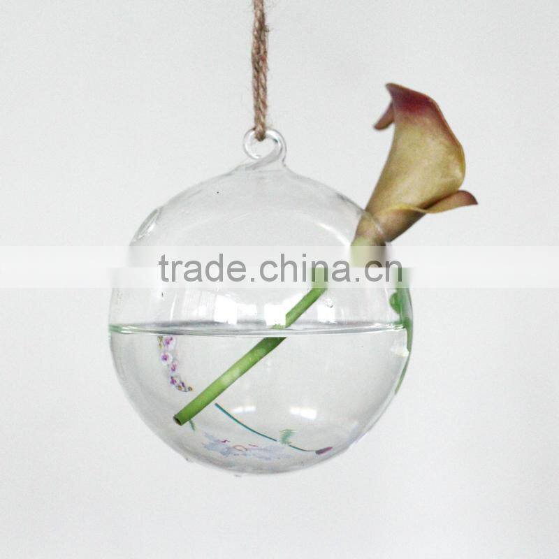 Borosilicate mouth blown glass vase for home decoration