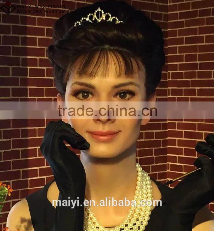 2015 hot sale artistic silicone statue of classical star Audrey Hepburn