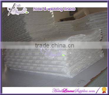 300TC white sateen hotel bed sheets with embroidery lines, white sateen flat sheets for 5-star luxurious hotels