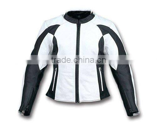 Ladies Fitted Leather Motorbike Jacket