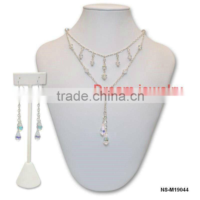 wholesale fashion blue crystal necklace set