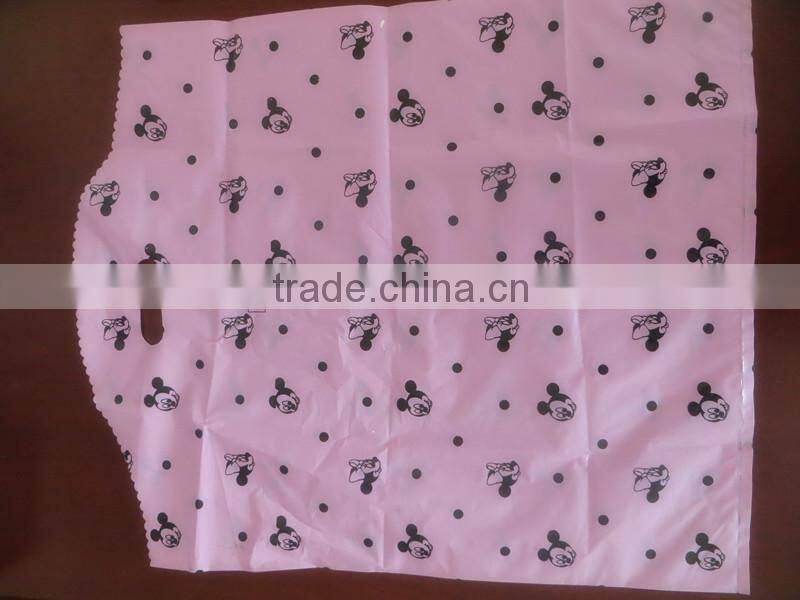 die cut handle plastic garment bag wave top garment bag