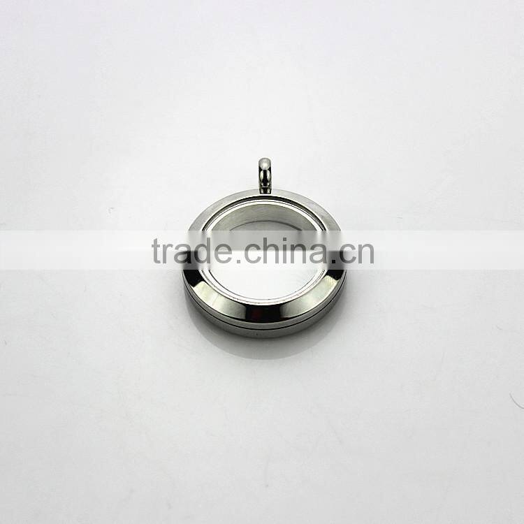 Beautiful 316L Stainless Steel Screw Rainbow Colors Plain 25mm Floating Glass Lockets Pendant