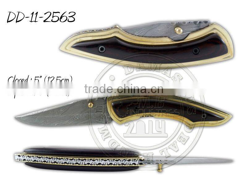 Damascus Steel Folding Knife DD-11-2560