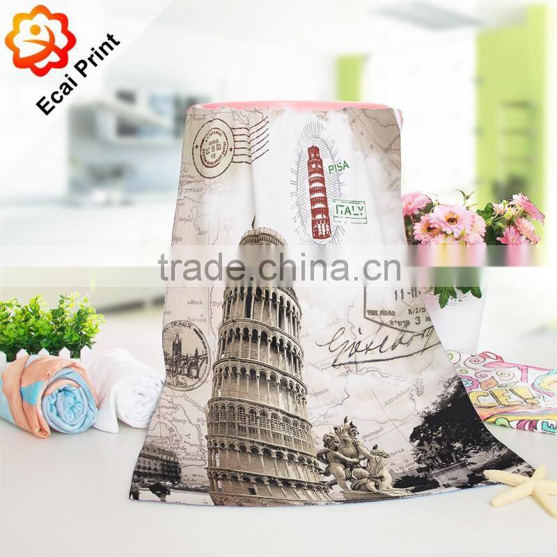 Hot sale retail dye printed custom made beach towel with artwork