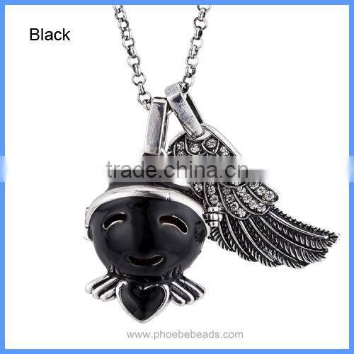 Wholesale New Enamel Angel Musical Sound Chime Bell Box Ball Pregnancy Necklaces BAC-M039