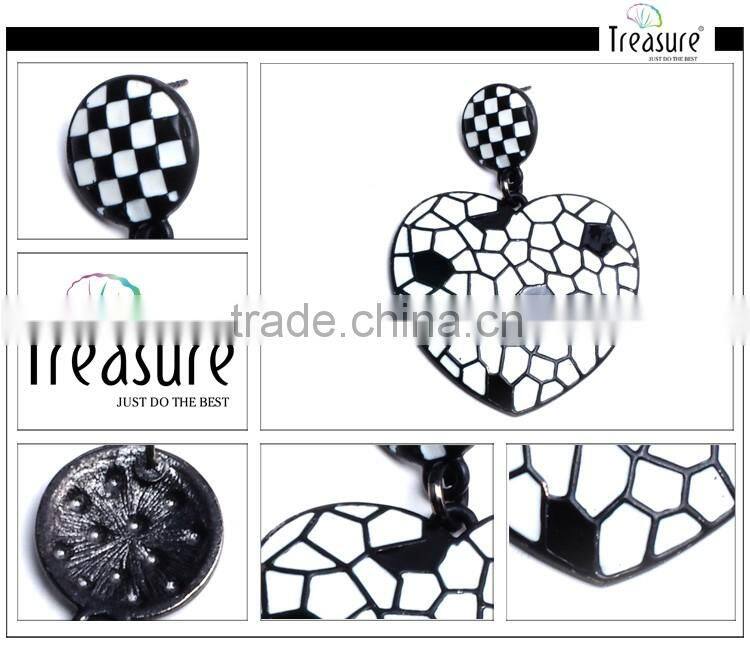 Wedding jewelry mix color rhinestone heart shape stud earrings jewelry in fashion style