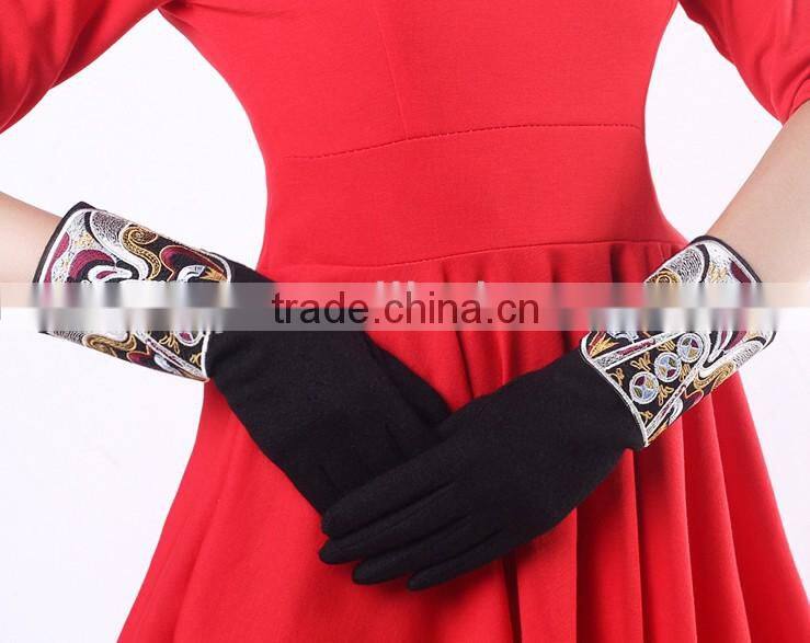 Ladies soft hand long wool gloves manufacturers in china with Facebook