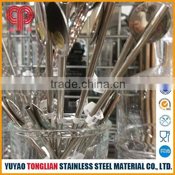 straight stainless steel 304 drinking straw with thread