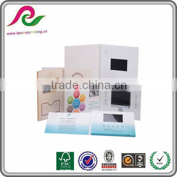 2.4 inch 128MB Custom printing LCD video business invitation /greeting brochure card