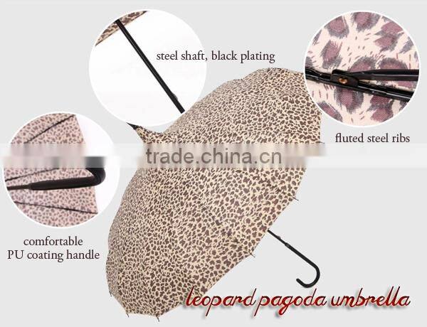 Fashion Pagoda Parasol Umbrellas Leopard/ Lace Edged/ Rainbow