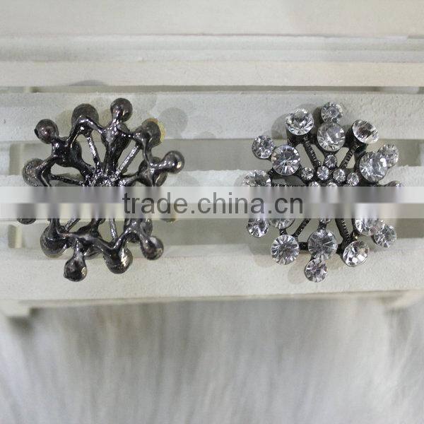 Wholesale black rhinestone acrylic button