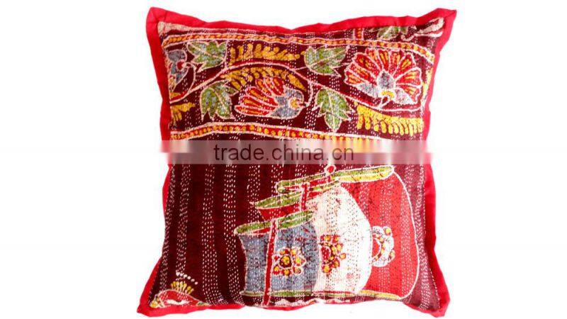 RTHCC-19 Kantha Stitching Latest Bengali cushion covers home Furnishing Manufacturer and Exporter