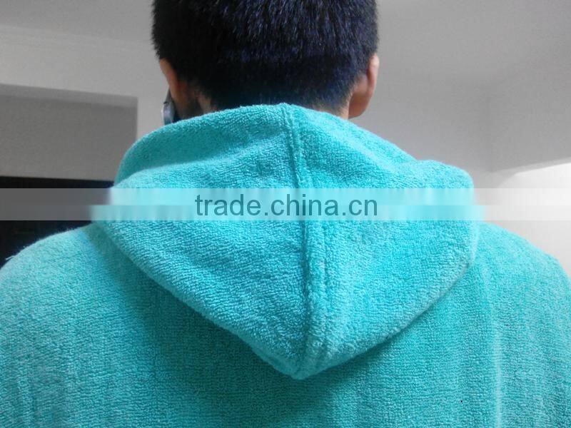 100% cotton terry cloth plain color super absorbent hooded surf poncho beach towel
