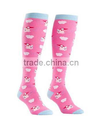 Fashion Red Double Monkey Lovely Girl Knee High Socks