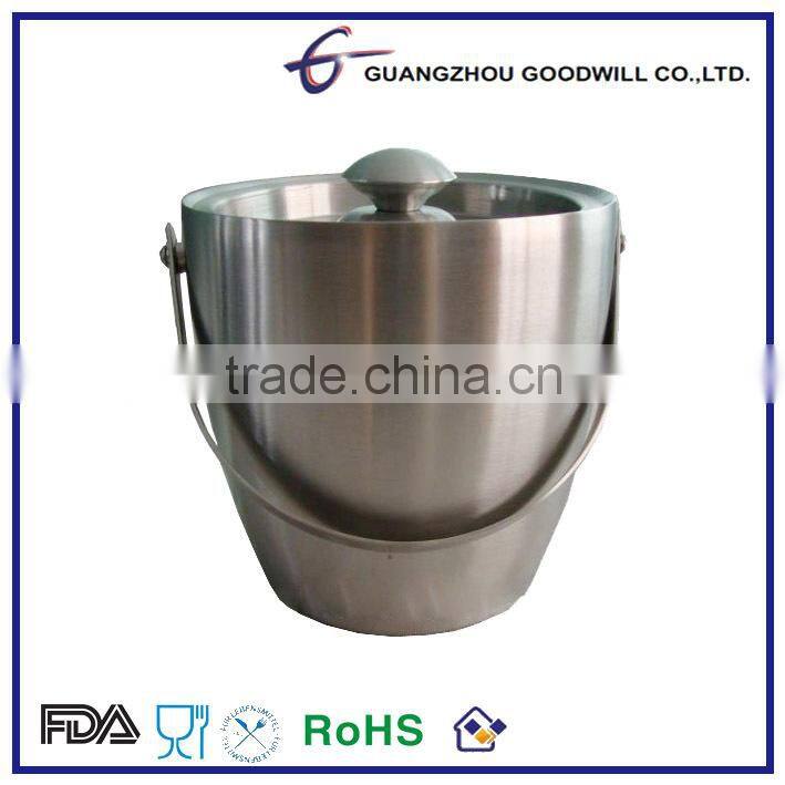 2.0 L double wall wine bottle ice bucket with lid