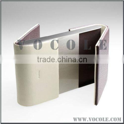 hot selling double side colors 100%genuine leather money clip wallet with card holder