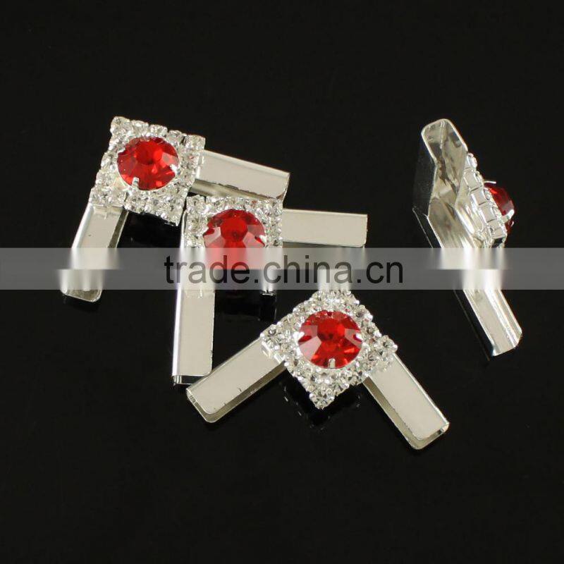 Fashion Decorative Silver Book Corner Protector With Red Crystal S041251