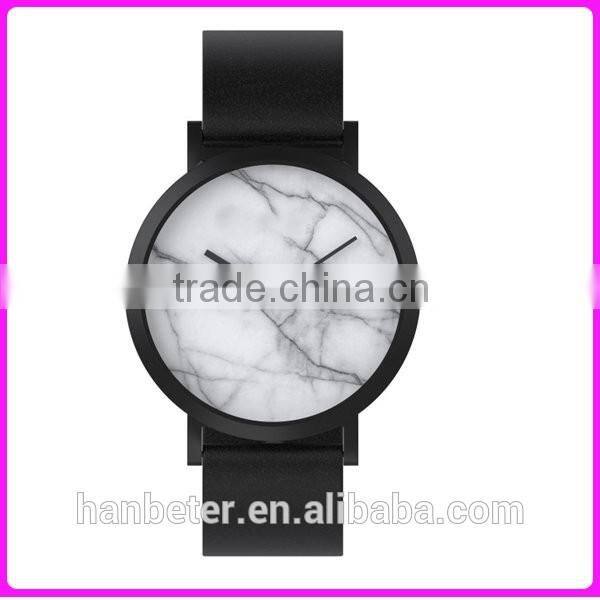 New 2016 handcrafted leather watch ladies top brand marble watch with japan movt