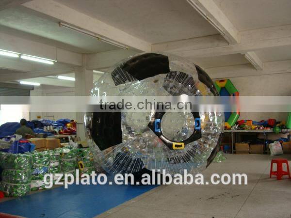 Football shaped inflatable boby zorb ball 3m inflatable bumper soccer for adults