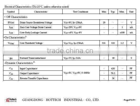 Hot Offer SOT23 N-CH 20V MOSFET SI2302
