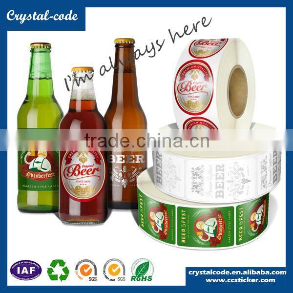 Permanent glass bottle label sticker for bottles