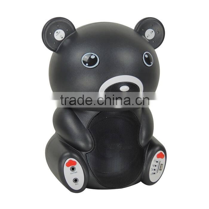 willico hot sale!!! mini bear plastic portable bluetooth speaker with fm usb light