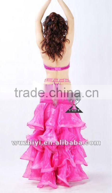 Sexy belly dance layered long skirt in performance/practice wear (QC1357)