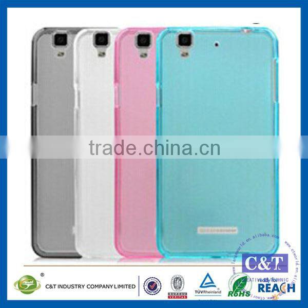 C&T Ultra-thin Back Cover Clear Plain Clear TPU Rubber Skin Case for Coolpad Dashen F2