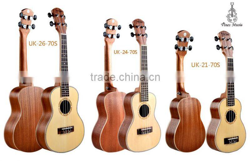Kaka classical headstock ukulele Ebony ukulele OEM wholesale ukulele(UK-LA10-26)