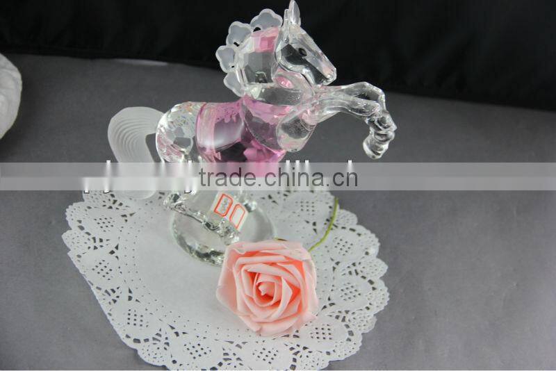 Optical K9 Crystal Horse Model with Base for Novelty Gift