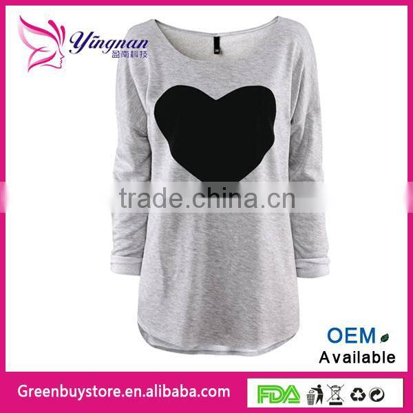 The lowest Price Charming T- shirt for Women Sweet Heart Tops Spring-Autumn Long Sleeve Plus Sizes Sweatshirt