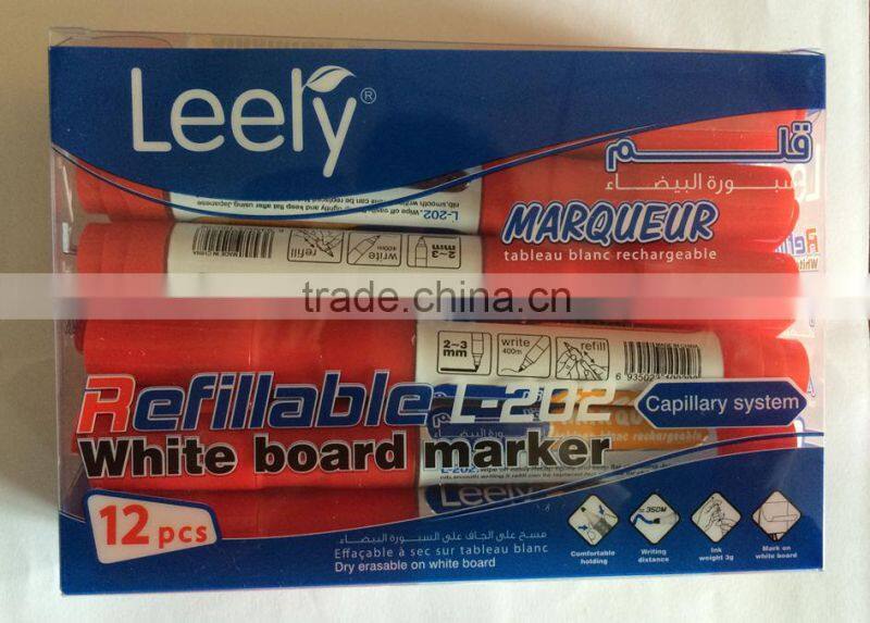 free ink refillable dry erase white board marker