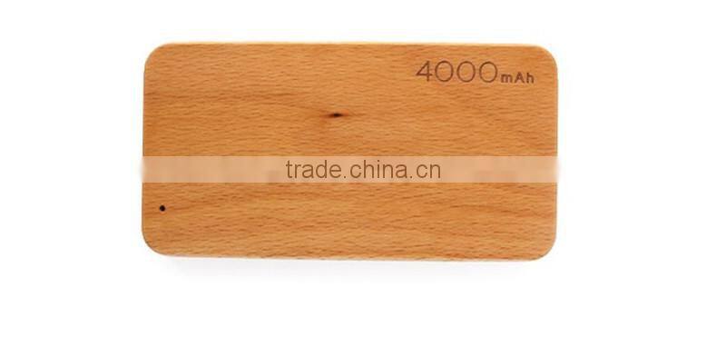 4000mah New design wood material shell mobile power