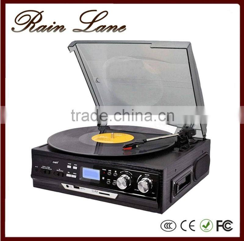 Rain Lane 3 Speed Turntable USB SD Slot Cassette Lp Mini Cassette Player
