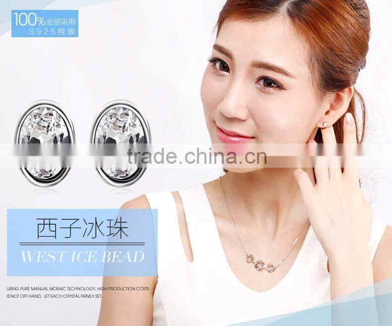 OUXI Wholesale unique 925 sterling silver ladies crystal earring Made With Crystal Y20199