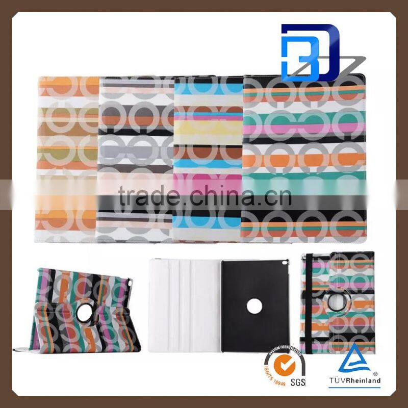 Manufacturer Wholesale Circle Pattern 360 Degree Rolating PU Leather Tablet case For iPad pro bluetooth keyboard case