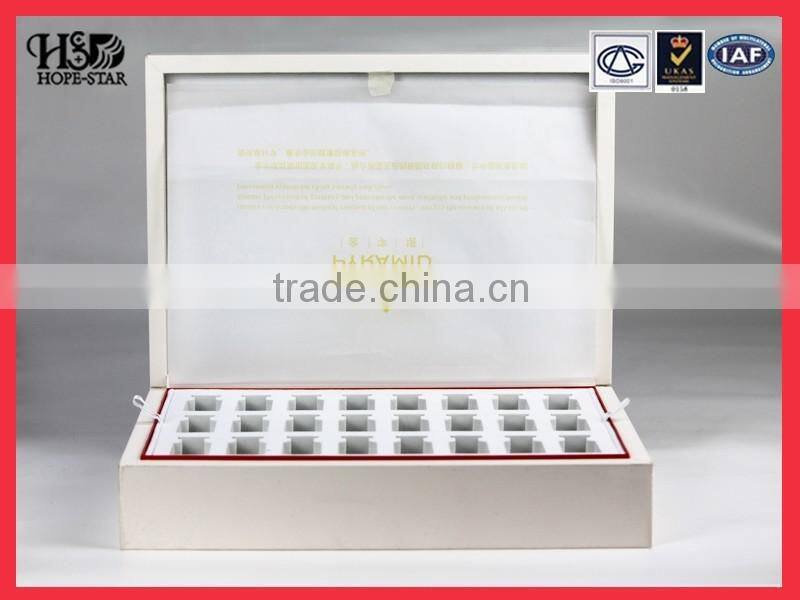 Recycled custom printed foil stamping cosmetic leather gift box packaging,recycle packaging box