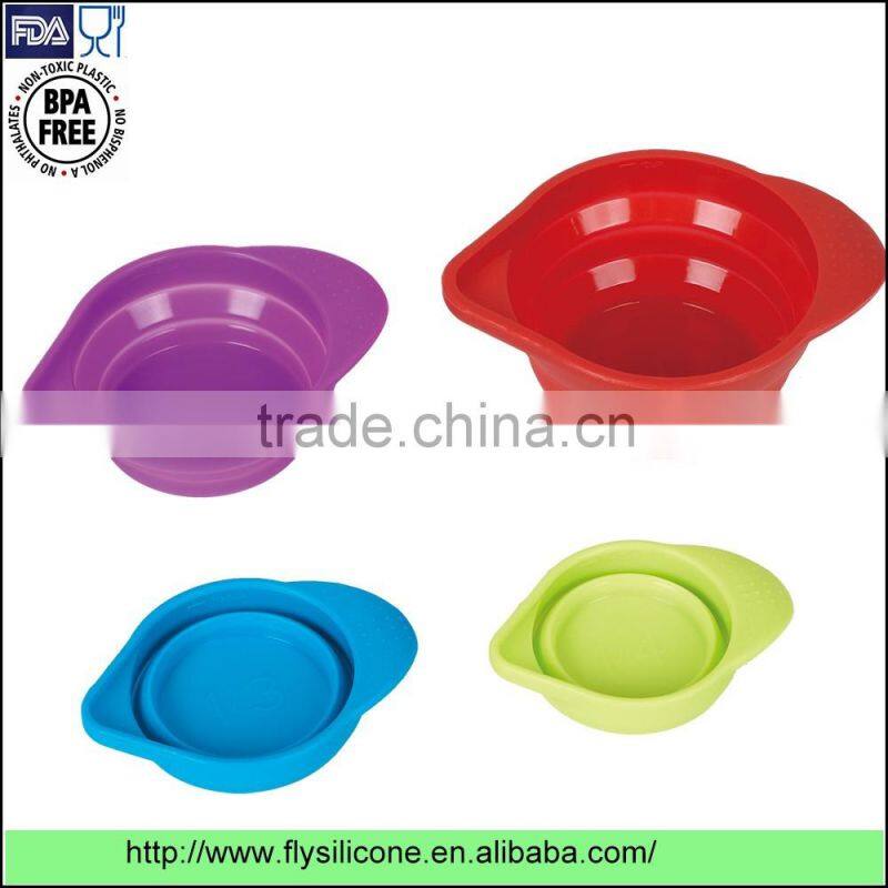 Hot sale on amazon customized logo 4 pcs premium silicone measuring cups set