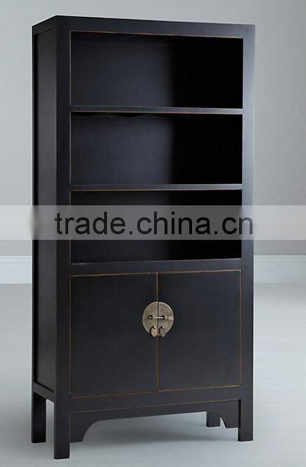 Antique Tall Wood Bookcase with 2 door