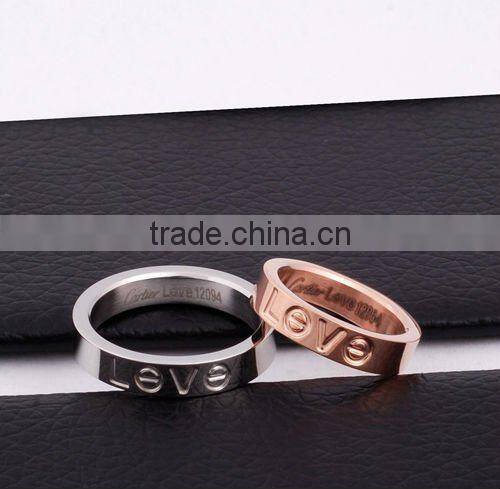 Stock Fashion Stainless Steel Couple Wedding Rings Set(JR10025)